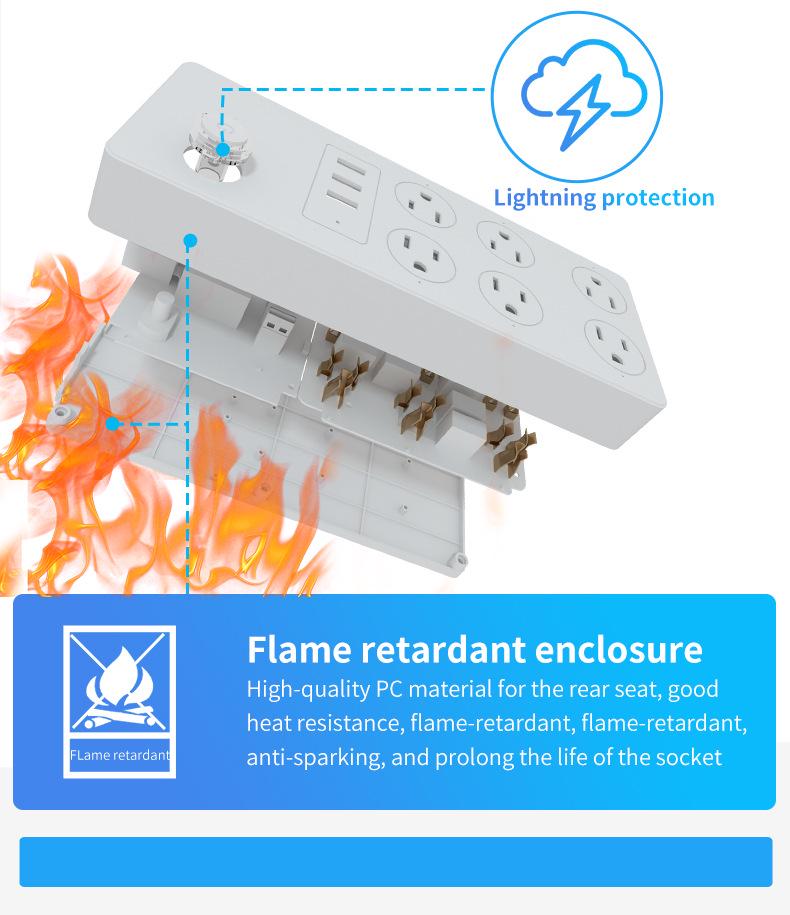 Сетевой удлинитель США с интеллектуальным управлением по Wi-Fi и таймером для умных домов