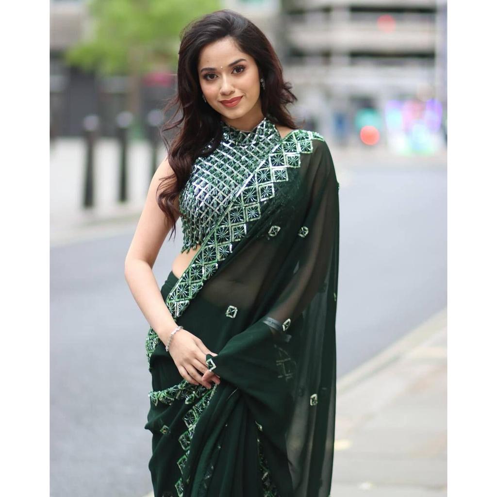 Мягкий шелк ранголи Красивое сари с вышивкой пайетками