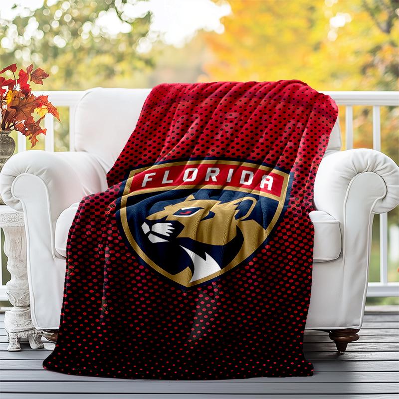 Florida Panthers Flannel Blanket Soft All-Season Throw, Design for Camping, Car Travel, Hiking Sofa, Bed, Office Perfect Gift for Parties