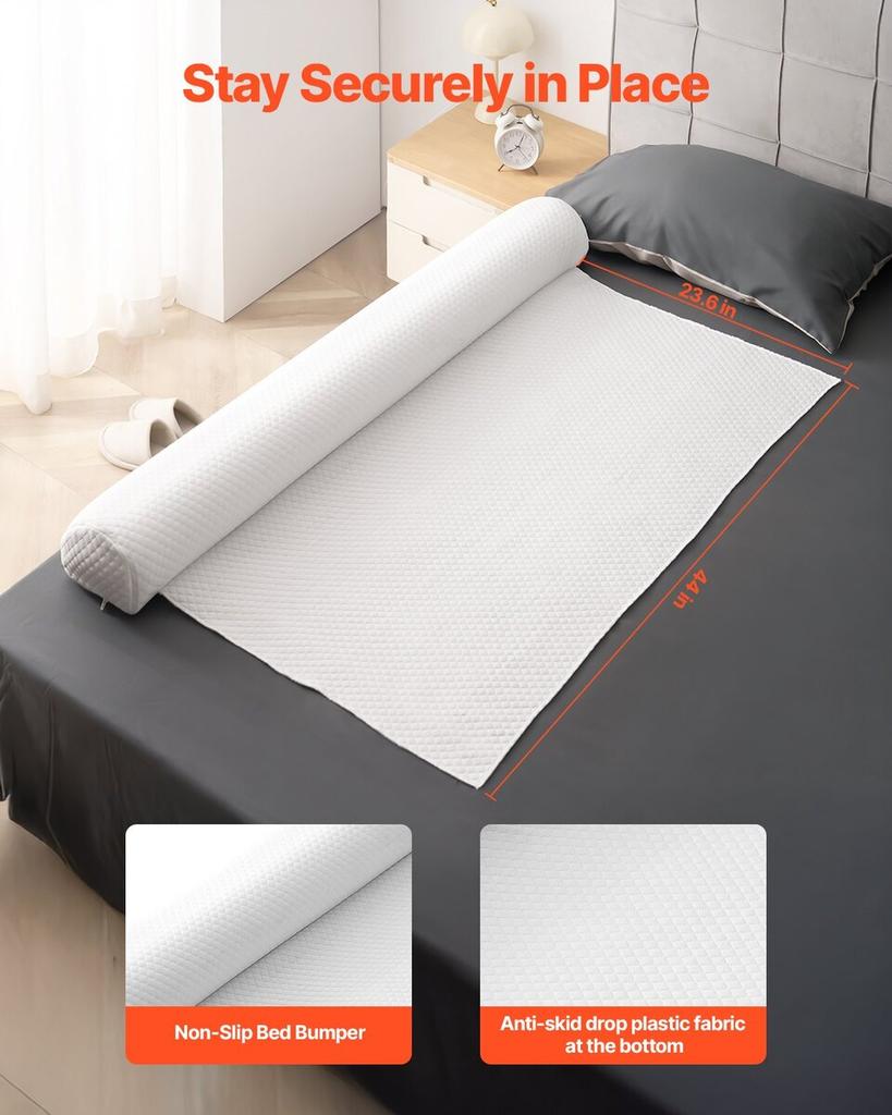 Bed Bumper for Toddlers 52 in Inflatable Bed Guard Rail with Flap 2 Packs