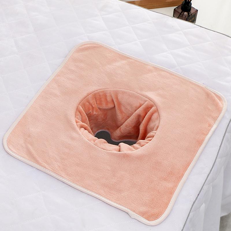 35*35cm Thickened Beauty SPA Massage Table Planking Face Towel with Hole Bed Bandana