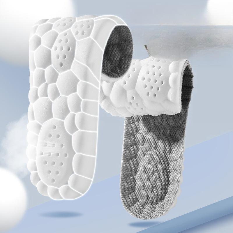 3pair Step on Insole Comfortable Massage Sports High Elastic Shock  Antibacterial Deodorant Sweat   Men Shoes Height Increase