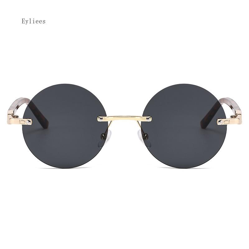 Модные классические солнцезащитные очки без оправы для женщин и мужчин, солнцезащитные очки с темно-зелеными линзами, ретро-круглые очки для вождения на открытом воздухе