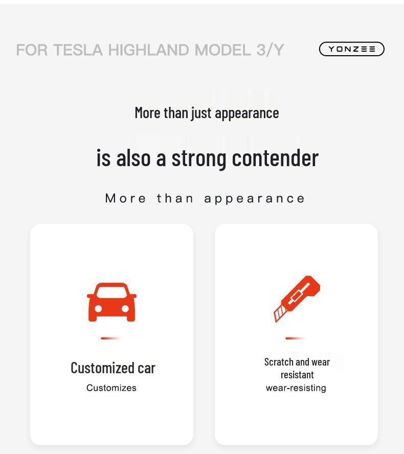 Светящиеся наклейки на ручки дверей Tesla Model Y/3 - Декоративные аксессуары с ночным свечением