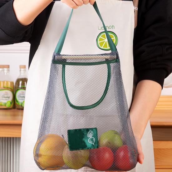 Storage Bag Useful Visible Sturdy Construction Ginger Garlic Potatoes Onions Hanging Home Supply
