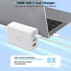 Зарядное устройство USB C на 100 Вт, 2 шт. плетеных кабеля USB C — C на 140 Вт, 6 футов, плетеный шнур, блок зарядного устройства Type C на 100 Вт для MacBook Pro, 6 футов, сверхбыстрая зарядка телефона, 3 порта