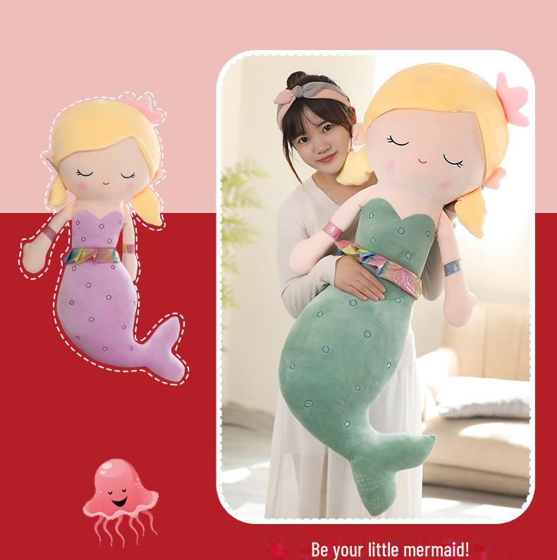 Мультяшная плюшевая кукла-подушка «Русалочка» — детская игрушка для сна и объятий