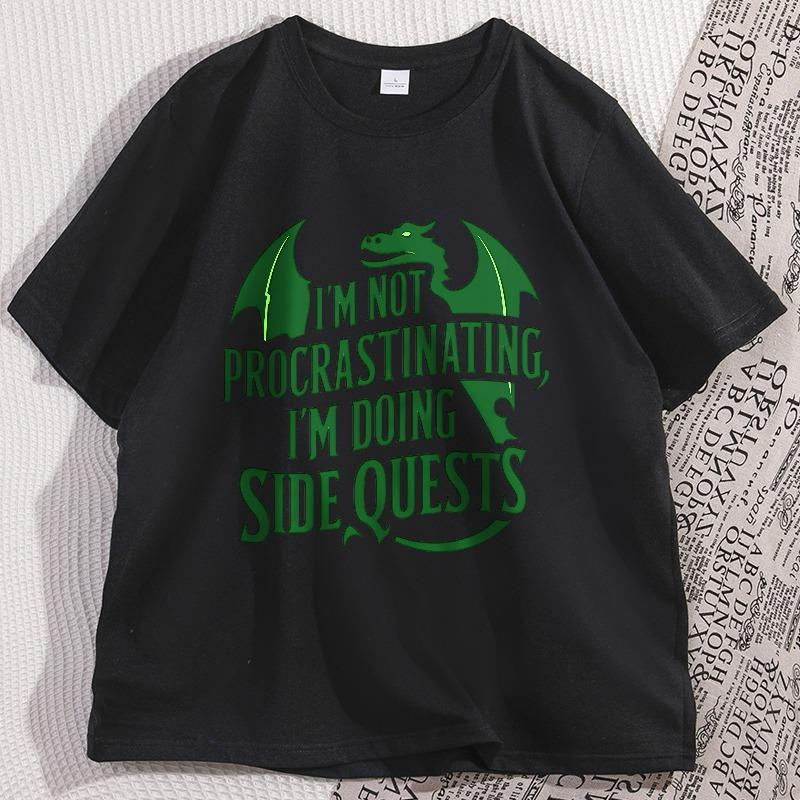 Im Not Procrastinating Funny Game Tshirt Causal Cotton Short Sleeve Round Neck Tshirt Oversized Streetwear Man Clothing