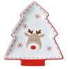 Christmas Hand-painted Ceramic Tableware Set Cute Christmas Steak Plate Embossed Underglaze Color Flat Plate