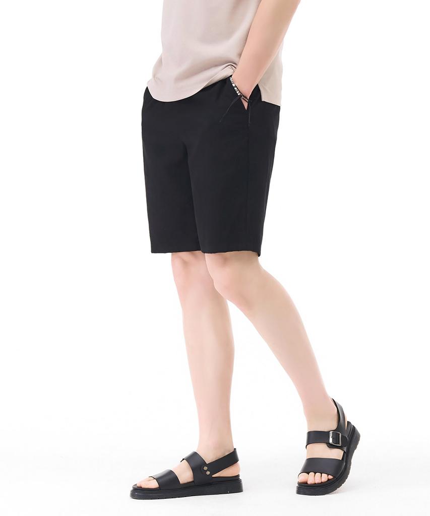 CHASECULT Men'S Cool Touch Relax Elastic Waist Shorts - Black