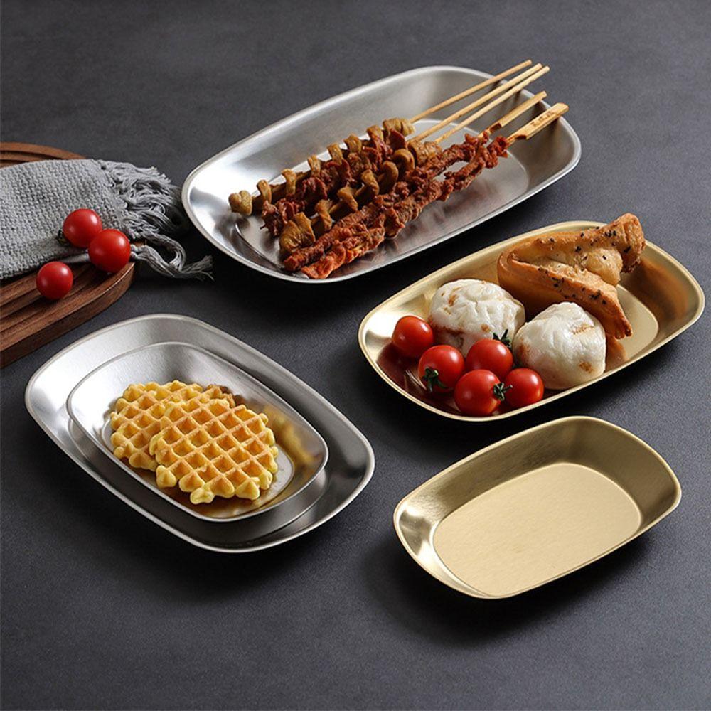 Portable Dessert Salad Plate Smooth Edge Food Serving Tray Picnic Dinner Plate Outdoor Picnic