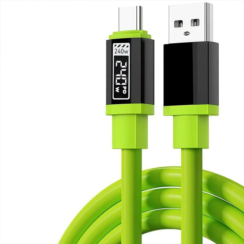 Кабель USB C 240 Вт с дисплеем мощности, Быстрая зарядка, Зарядное устройство для телефонов iPhone 15 16 17 Samsung Xiaomi Huawei, Шнур Type C 1-2 м
