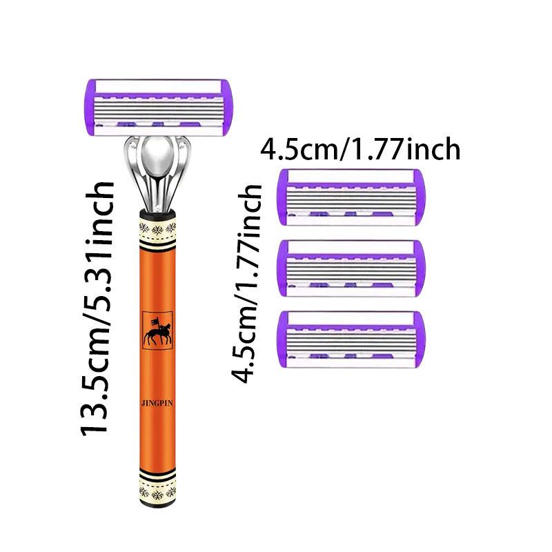 Six-Layer Razor Blade Shaver with Metal Holder for Hair Removal