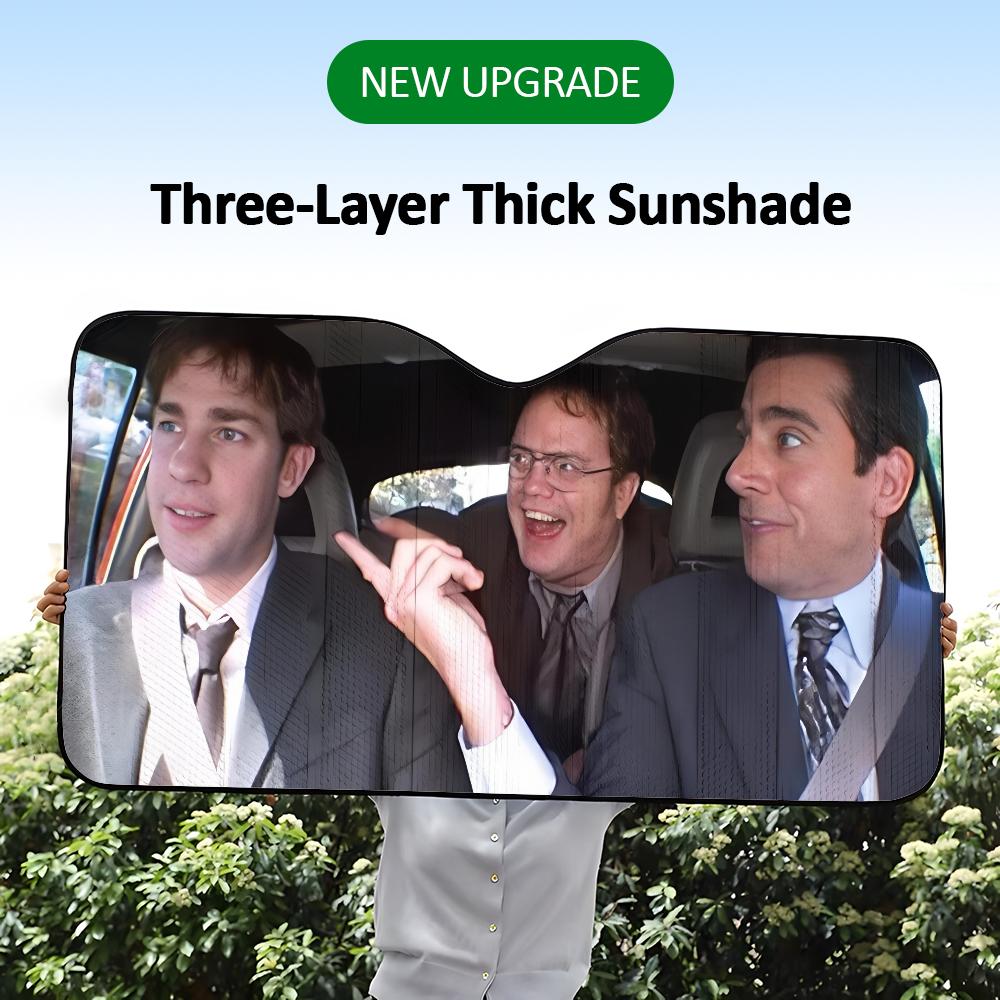The O-OfficeES TV Car SunShade Visor Reusable Aluminum Foil UV Protector Suction Cups Heat Three-layer Insulation