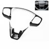 For Focus 2018 2019 Accessorie Car Styling ABS Carbon Fiber Steering Wheel Button Frame Cover Case Trim Sticker
