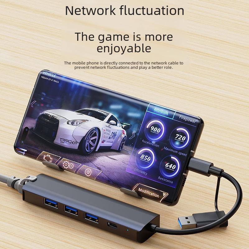 Проводная сетевая карта RJ45 3.0 конвертер: Адаптер Type-C - USB Gigabit