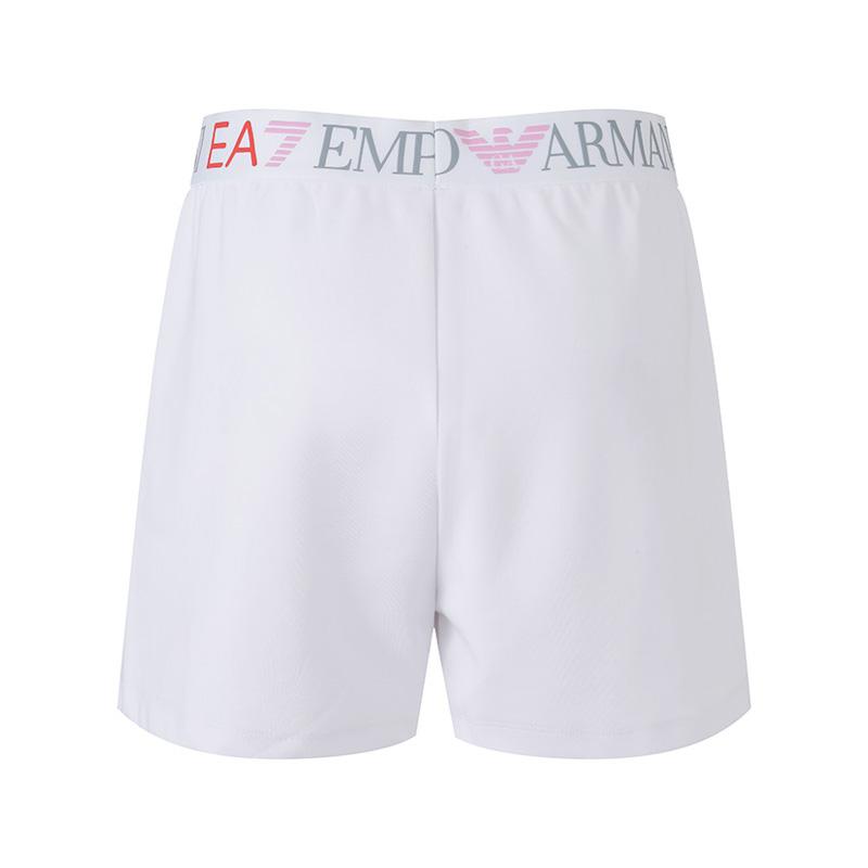 Emporio Armani EA7 Весна-Лето 2024 Спортивные повседневные шорты с принтом логотипа Женские шорты Белый 3DTS63-TJKWZ-1100