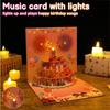 Blowable Music Fireworks 3D Greeting Card Creative Handmade Hollow Paper Carving Gift 3D Birthday Card