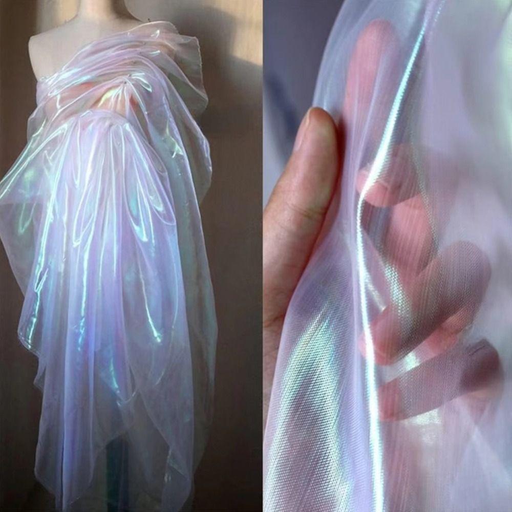 Transparent Laser Tulle Thin Decor Voile Handmade Materials Soft Tulle Cloth  Stage
