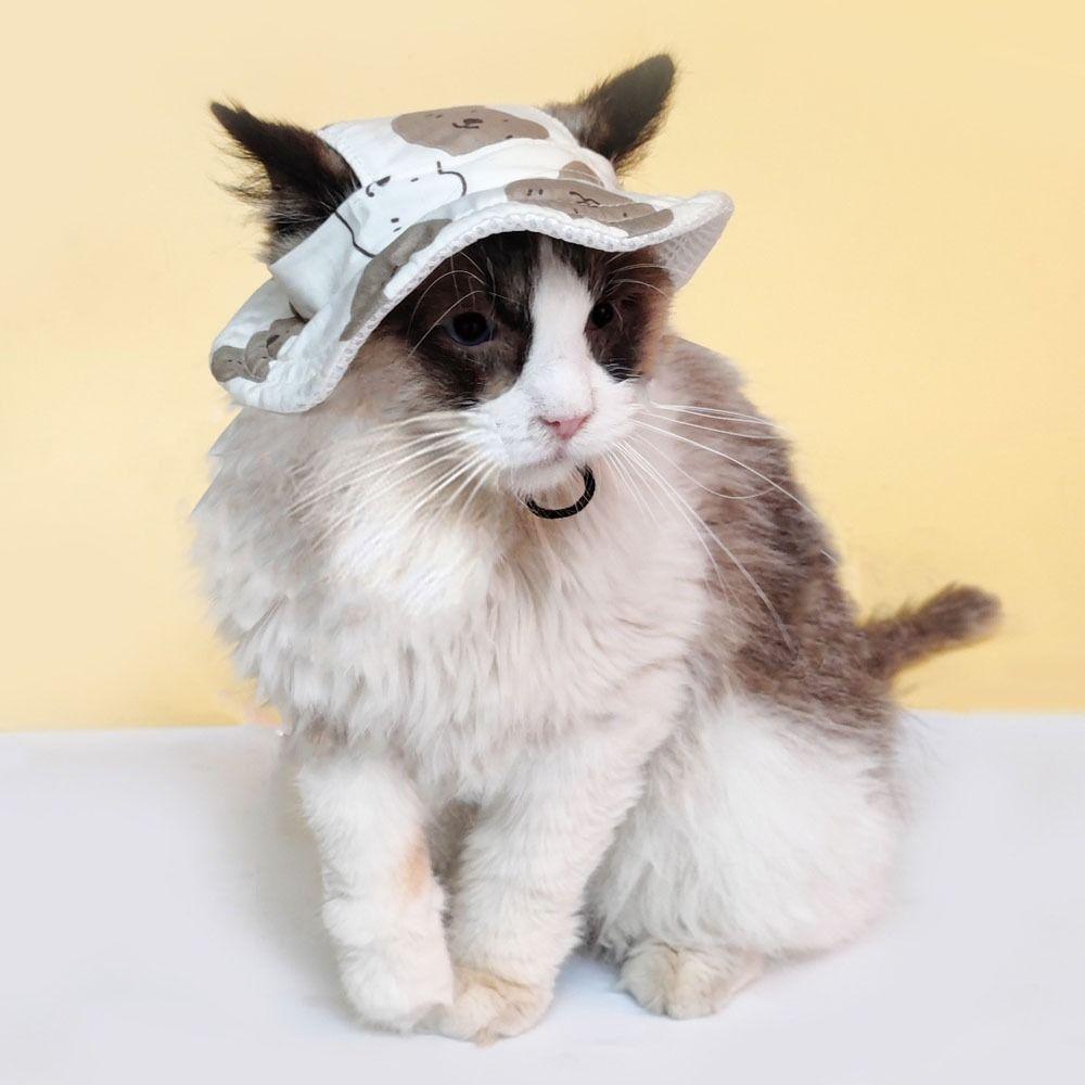 Кошка Собака Собака Солнцезащитные шляпы Дышащая шляпа рыбака для питомца Модная кошачья солнцезащитная шляпа