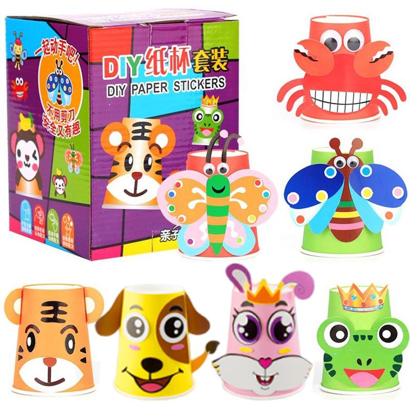 Детские Бумажные Стаканчики Наклейка Игрушка 3D DIY Ручная Работа Материалы Набор Полный Набор Дети Детский Сад Дошкольное Образование Игрушки TMZ