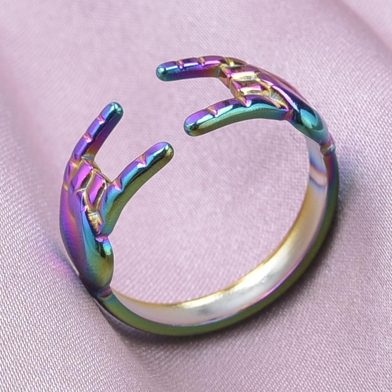 Rainbow Eye Horus Heart Star Ring Music Hip Hop Jewelry Stainless Steel Rings For Women Men Accessories Anillos Acero Inoxidable