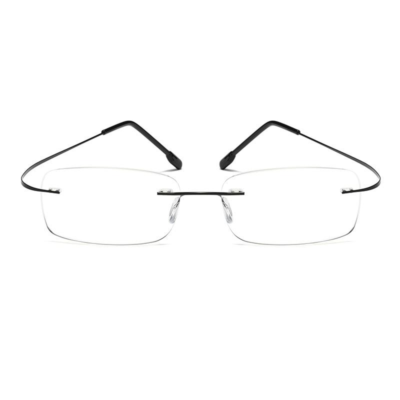 Безрамные эластичные очки для чтения с защитой от синего света из титанового сплава, ультралегкие очки для чтения на тонких ножках