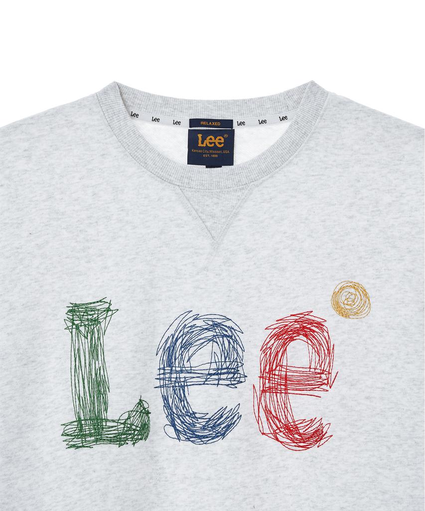 LEE Stitch Embroidered Logo Sweatshirt Light Gray