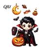 Decorative Vampire Clings Halloween Static Window Clings, Pumpkin Ghost Mummy Cartoon Decals, Spooky Glass Adhesives Self-Adhesive for Door