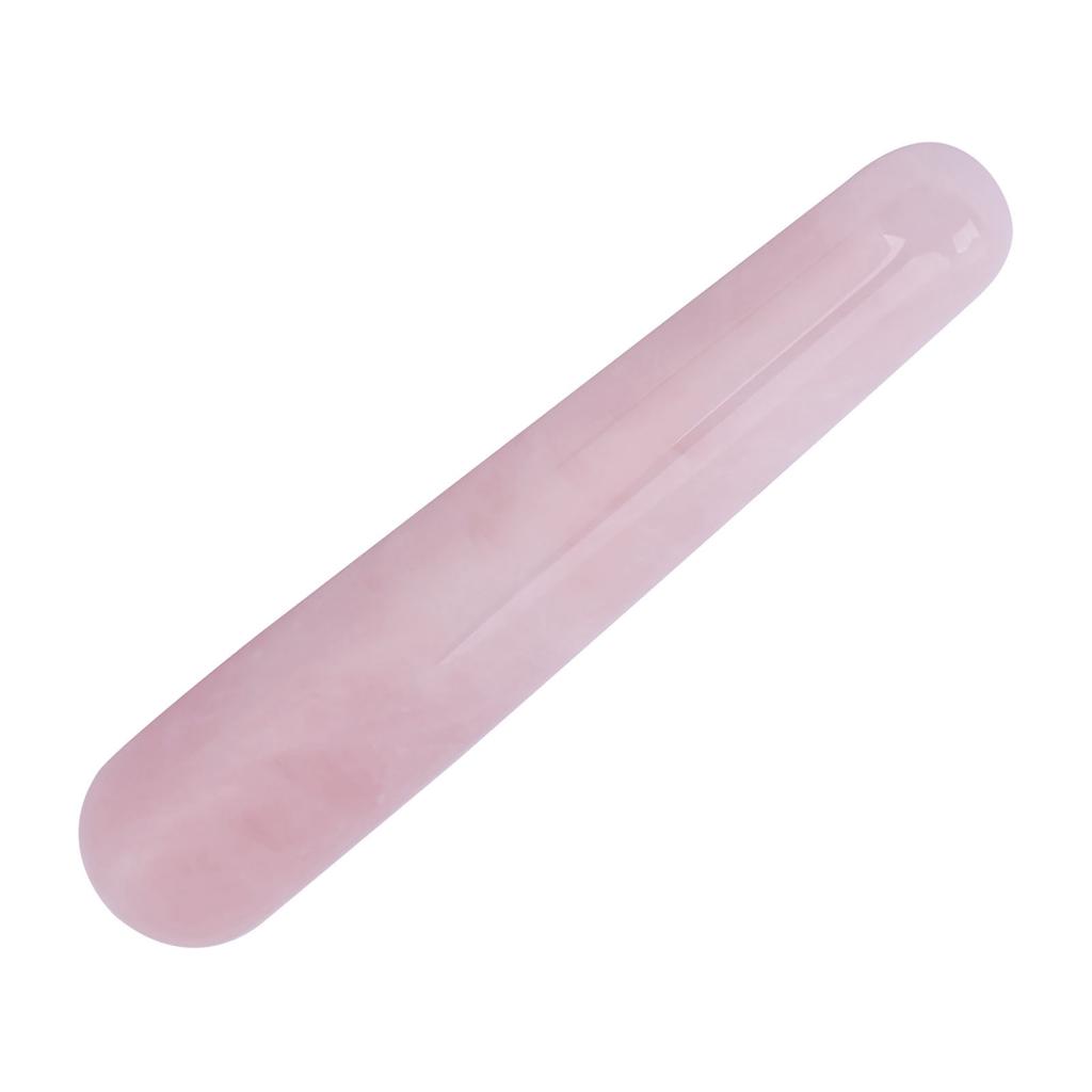 1pc Natural Quartz Crystal Face Massage Wand Stone Smooth Stick Massaging Tool Pink 100mm