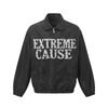 Unisex Streetwear Oversized Zip-Up Jacket With Retro Mirror Letter Print Collar Lapel Loose Fit Fall