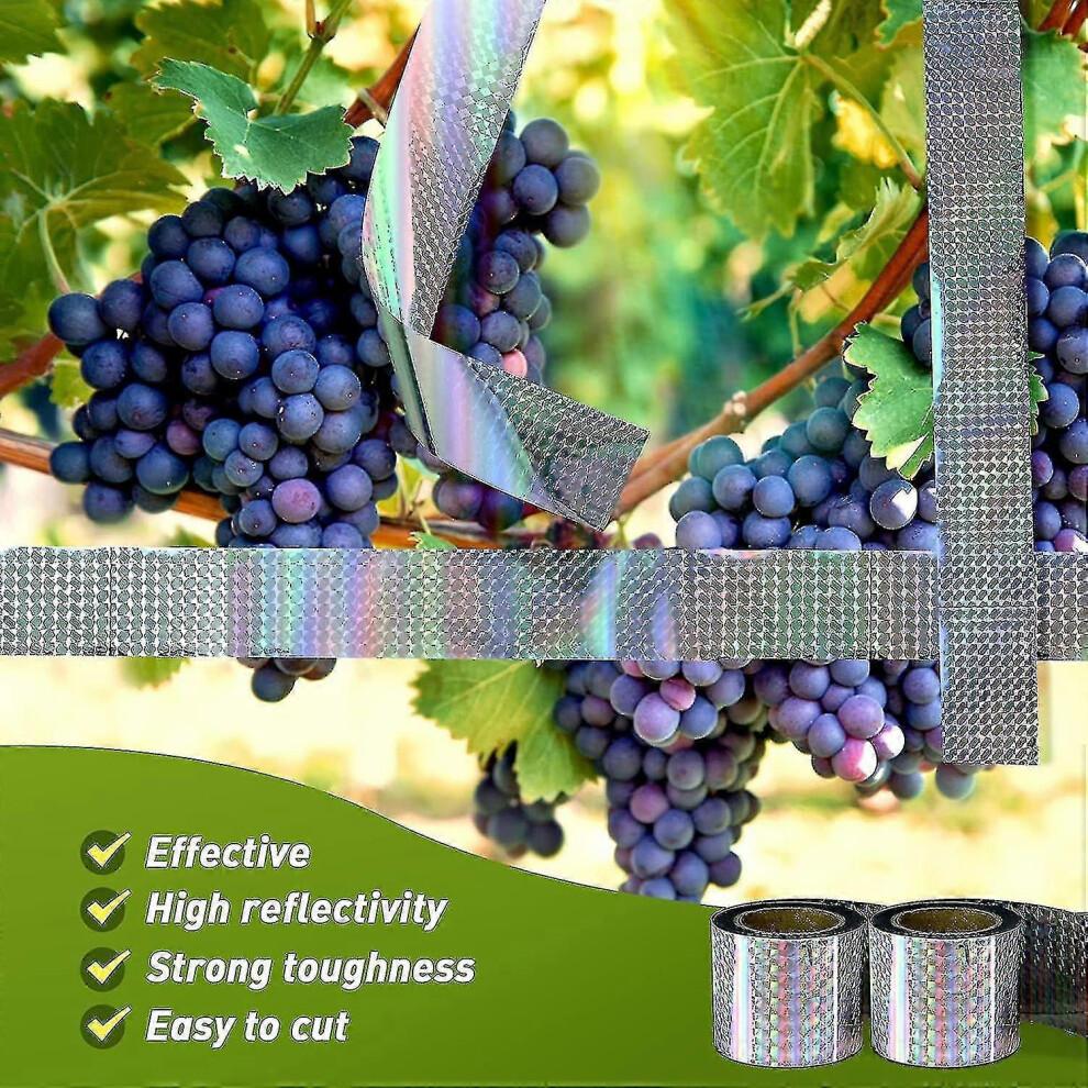 45m Anti Pigeon Bird Repeller Tape Double Sided Anti Bird Repellent Tape Shiny Holographic Bird Repellent Tape for Scaring Birds Bird Scarer Birds