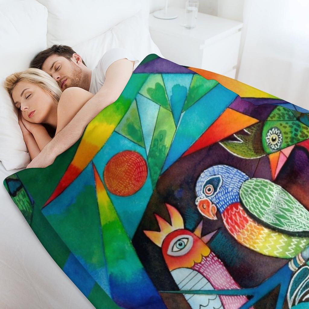 Feathered Friends Throw Blanket Baby bed plaid Polar Nap Blankets