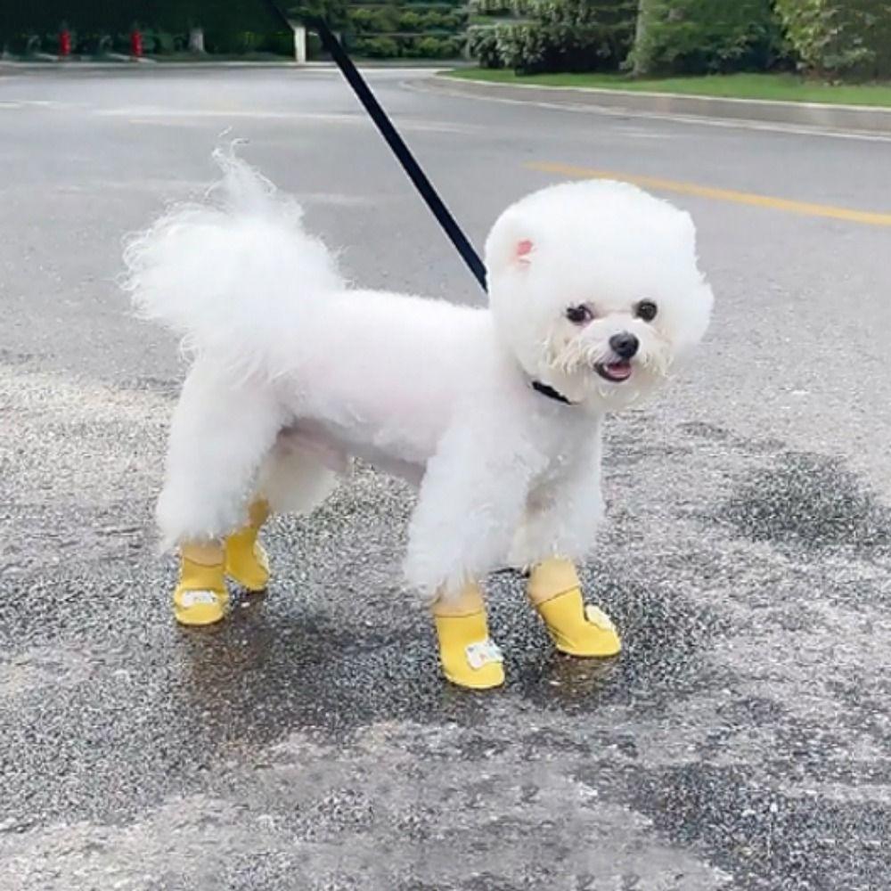 4 шт./компл. Нескользящие резиновые сапоги для собак, водонепроницаемая обувь для улицы, силиконовая обувь для домашних животных, дождливый день