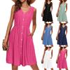 Women's Fashionable Casual Sleeveless Vest Solid Color Dress