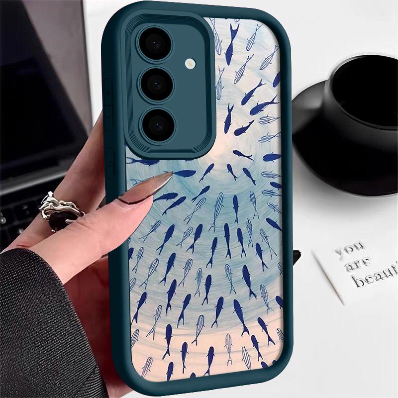 Мягкий чехол с рисунком дельфина для Samsung Galaxy S25 Edge S24 S23 S22 Ultra S24 FE A56 A55 A36 A26 A16 A15 A35 A54 5G