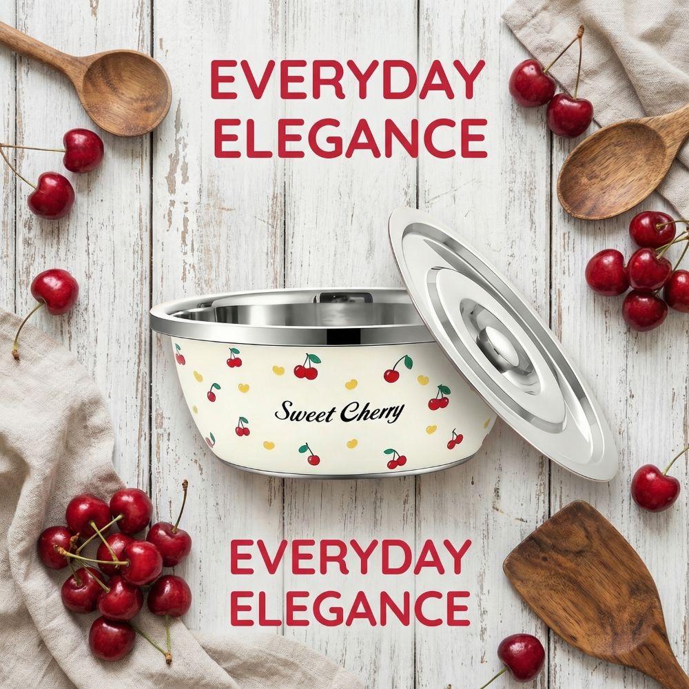 Nesting Salad Bowl Set Stainless Steel Lard Strainer Grease Container Kitchen Cooking