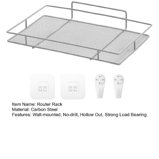 Полка-органайзер для маршрутизатора, настенная полая полая стойка без сверления, прочная несущая стойка для хранения товаров для дома