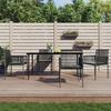 VidaXL Garden Dining Set Cushions 5pcs Black Rattan and Steel, Dining Set, Outdoor Dining Set, 3187069
