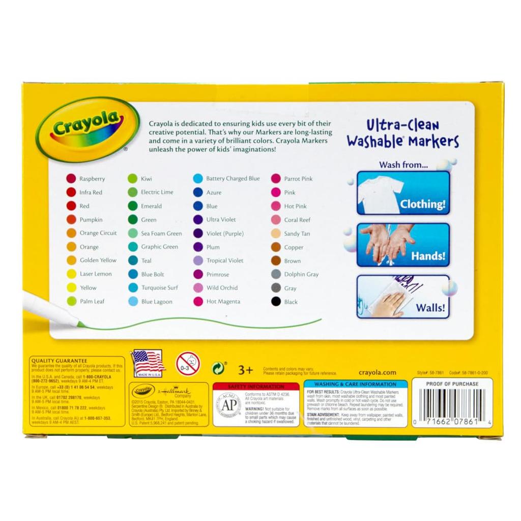 Crayola Marker 40 Fine 587861 Water-Removable Pens, Colors, Tip, (Authentic Product)