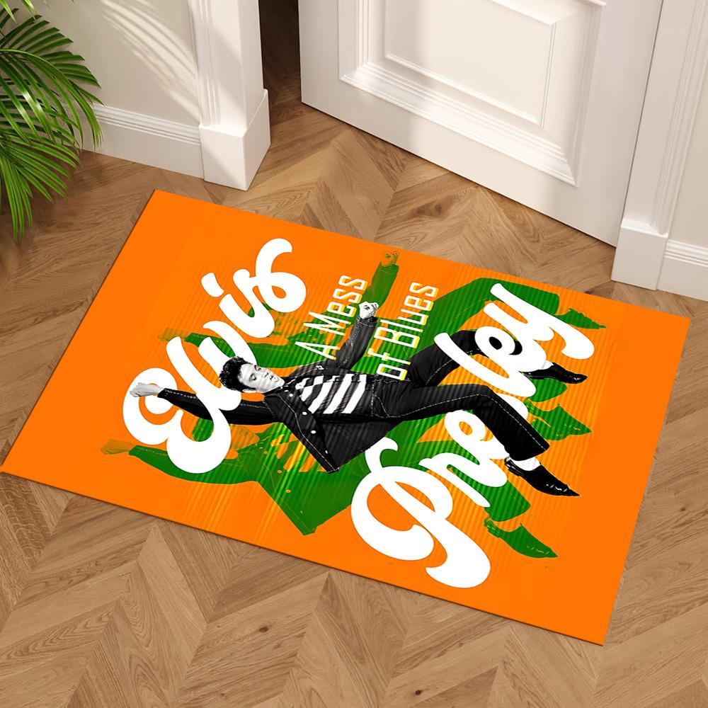 Elvis Presley Area Rug Perfect for Game Room Dining Room Balcony Entryway Anti-slip Rug Decorate Offices Birthday/Christmas Gift