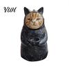Mysterious Cat Home Decor Hooded Black Resin Figurine, Gothic Statue with Candle Holder, Decorative Ornaments Ornament for Halloween Farmhouse