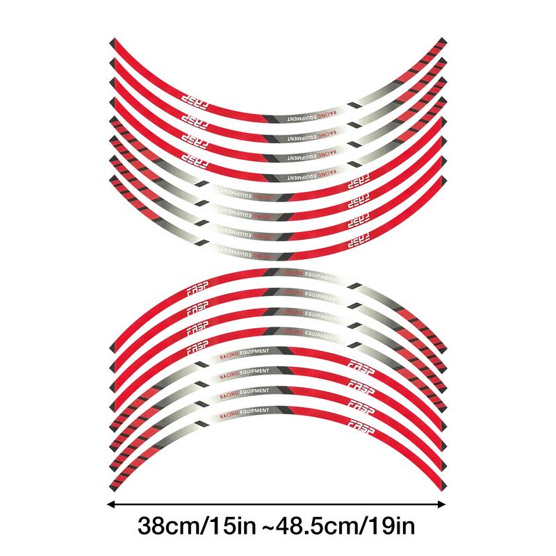 16 шт. Наклейки на шины мотоцикла и автомобиля, декоративные полоски, универсальные светоотражающие наклейки на колеса велосипеда, водонепроницаемая лента для обода колеса мотоцикла