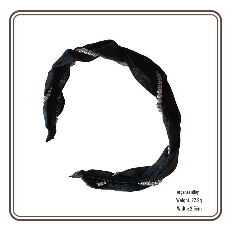 Корейская сладкая жемчужная плетеная повязка на голову - Элегантный женский аксессуар для волос для выходов в свет