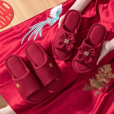 Лидани свадебные тапочки свадебные праздничные красные мужские и женские пары весна и осень легкая роскошь свадебные красные тапочки