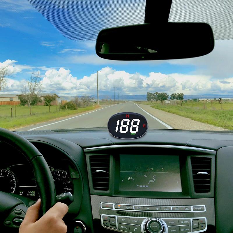 Цифровой GPS-спидометр HUD для автомобиля с дисплеем на лобовом стекле с указанием скорости в милях в час, GPS-интеллектуальный датчик спидометра с сигнализацией превышения скорости для автомобилей и грузовиков