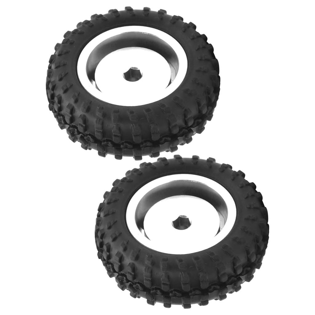 D12005 52mm RC Car Tyre Rubber Aluminium Alloy AntiSkid Tires for WPL D12 110 RC Truck(Silver S )