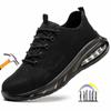 Black Work Shoes with Steel Toe Puncture Proof Man Work Safety Shoes Anti Puncture Special Working Shoes with Iron Work Boots