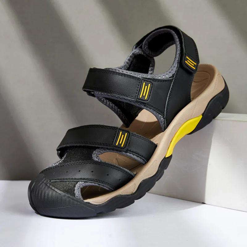 Летние новые сверхлегкие повседневные кроссовки для походов и прогулок, мягкие сандалии, удобные мужские сандалии, мягкие римские сандалии для отдыха на природе