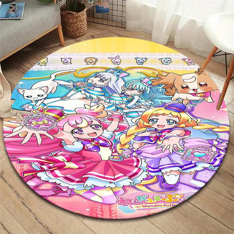 WonderfulPrecur, Круглый ковер Winx Club, Ковер для гостиной, спальни, дивана, игровой комнаты, Нескользящий коврик для пола